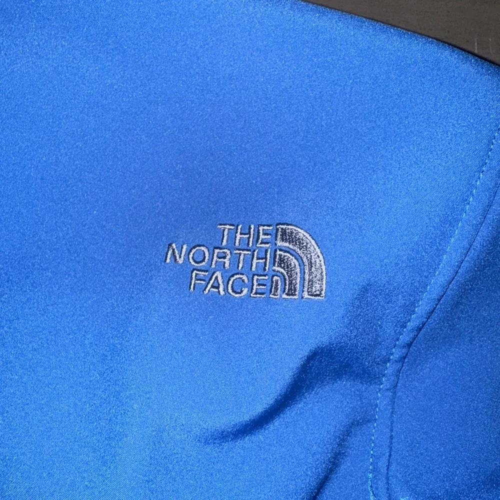 North Face Jacket Mens Small Blue Gray Soft Shell Fleece Lined Full Zip Outdoors